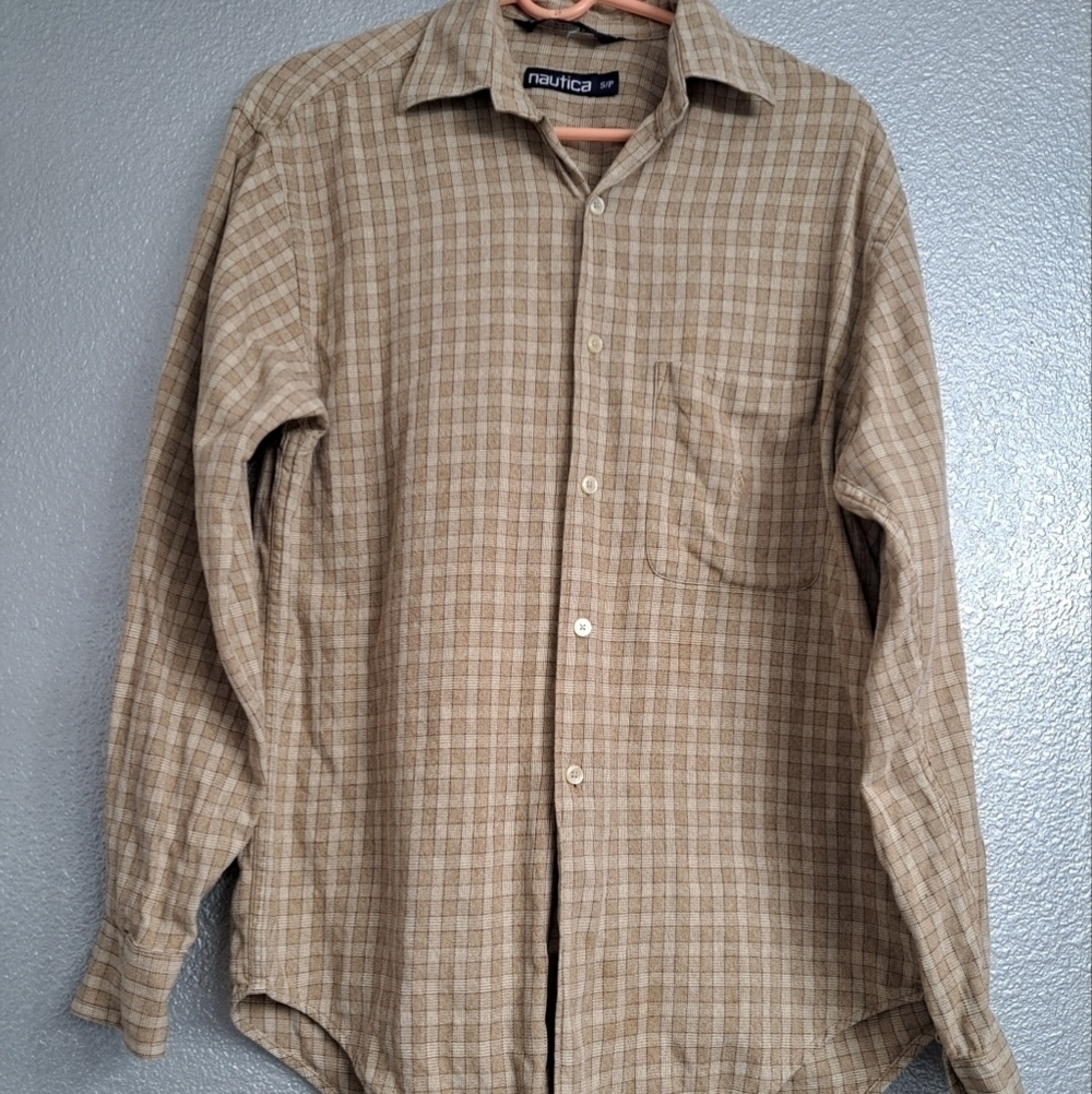 Nautica Men's Plaid Button Down Shirt Size S